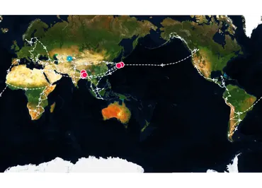 ほしけんの世界一周ルート 