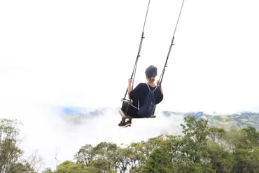 エクアドルのバニョスにある空中ブランコ！ 
