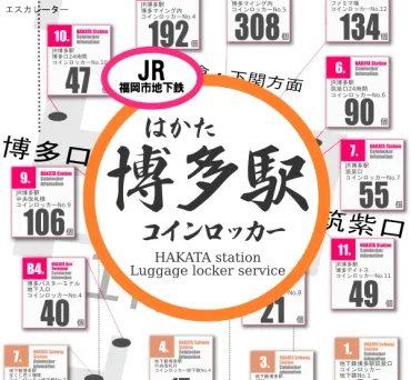 博多駅のコインロッカー】場所マップ