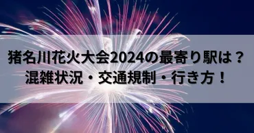 猪名川花火大会の最寄り駅は?混雑状況・交通規制・行き方!