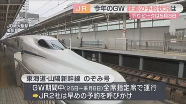 ゴールデンウィークの新幹線予約状況混雑ピークは上りが５月３日下りが６日今季も「のぞみ」は全席指定早めの予約を