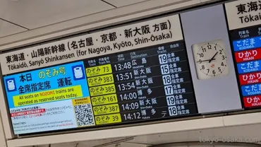 東海道新幹線「のぞみ」大ピーク期（年末年始、、お盆）は全席指定席で運行、事前に予約を–東京大阪