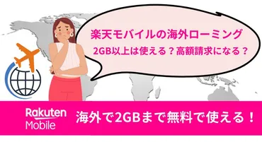 楽天モバイルは海外ローミングで2GB以上使うと高額請求？おすすめの人を徹底解説！ 