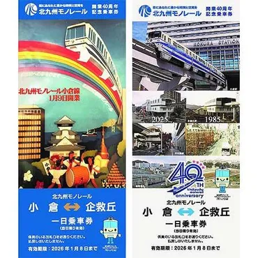 北九州モノレール開業周年記念乗車券」を発売