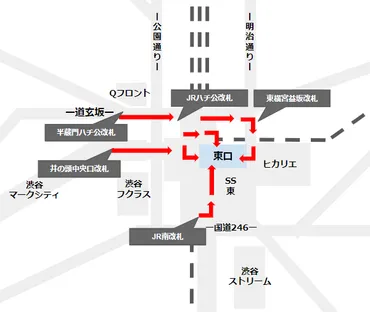 渋谷駅に着いてから東口への行き方