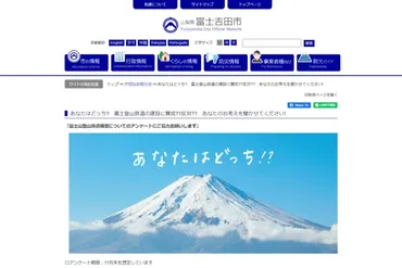 富士吉田市「富士山登山鉄道構想」のアンケート中間報告