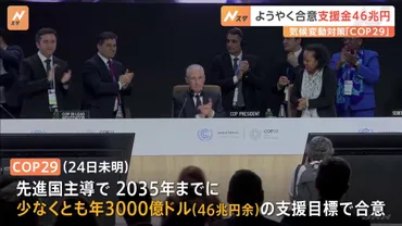 インド「課題の重大さに対処できない」 COP29、途上国へ年46兆円の支援で合意も゛反発の声゛ 