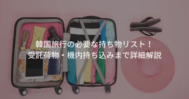 韓国旅行の必要な持ち物リスト！受託荷物・機内持ち込みまで詳細解説【2025年】 