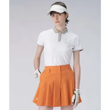 LANVIN SPORT デザインロゴ刺繍半袖ポロシャツ【Sunscreen NIR/吸汗速乾】 