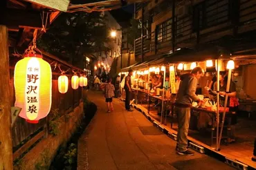 野沢温泉たけのこまつり」 路地裏に屋台村が出現!