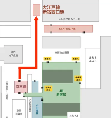 新宿駅から都営大江戸線への乗り換え方法まとめ【重大な罠あり!】