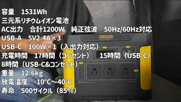 EVOPOW」はコスパ最強のポータブル電源!車中泊やアウトドア、災害時に1台あると便利!