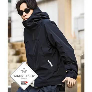 プラスフェニックス +phenix MOUNTAIN LIGHT JACKET マウンテン ライト ジャケット ウィンドストッパー /  WINDSTOPPER(R) プロダクト by GORE TEX LABS （ブラック） 
