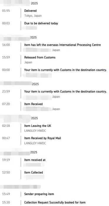 スクショ解説】イギリスから日本に荷物を送る方法（Royal Mail手順・料金・送れないもの）