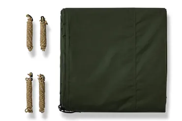 なんと1万4800円でこのハイクオリティ！ 「ワークマン」の高撥水TCタープならピラミッド張りもおまかせ 