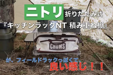 ニトリ】の『キッチンラックNT』をレビュー！！コスパ抜群で収納棚、ソロキャンテーブルにも使える？！ 
