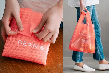 DEAN & DELUCA、軽くて丈夫・水濡れにも強いメッシュ生地のエコバッグ「ショッピングバッグ EVA コーラルオレンジ」 