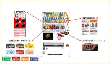 インバウンド向け多機能な自動販売機／多言語対応やフリーWi