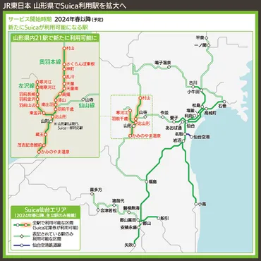 山形県のSuica対応駅が拡大 21駅で24年春開始 路線バスから先に普及 鉄道でもようやく – 乗換路線図 World Transit Maps