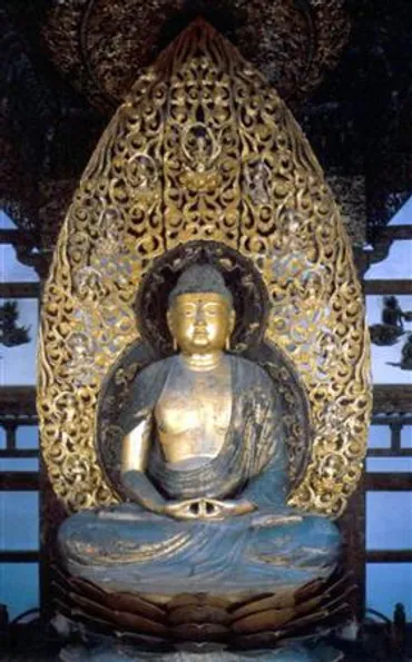 印刷用】国宝・阿弥陀像内側に赤色彩色／平等院鳳凰堂、魔よけか 