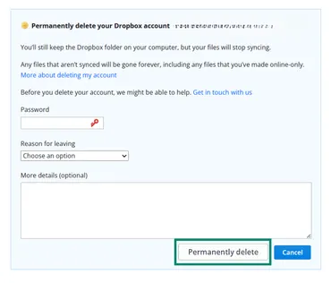 Dropboxアカウントを削除する手順を解説