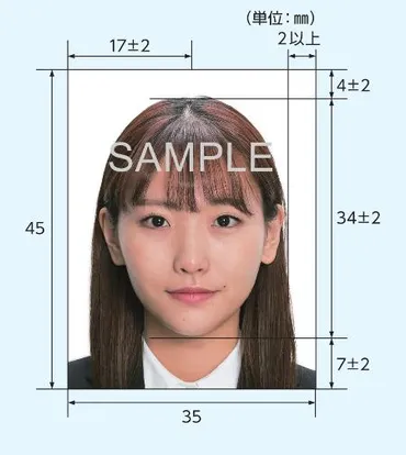 パスポート申請用写真の規格／大阪狭山市ホームページ