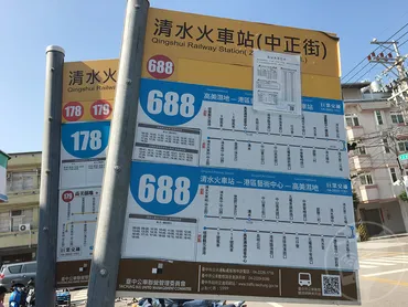 バス時刻表＋路線図】高美湿地の行き方(台鉄台中駅・清水駅から) 